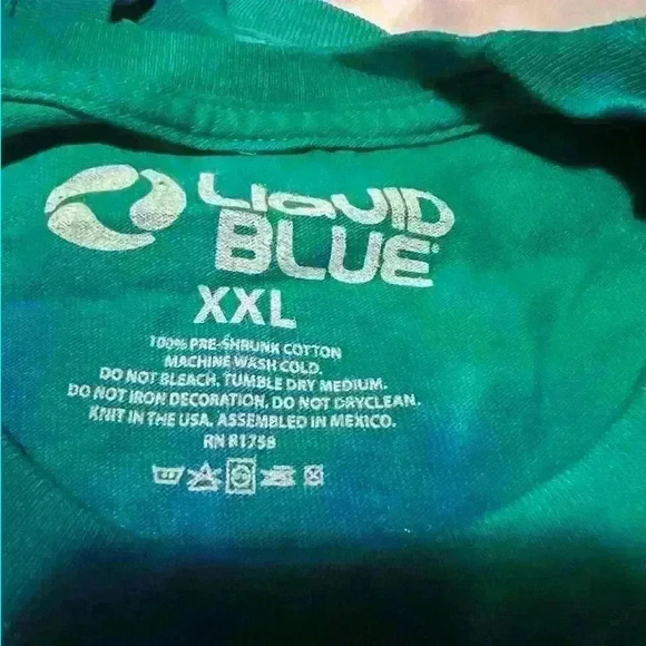 Blue & Green Tie Dye Tee featuring Dead & Company Summer Tour 2021 - Picture 3 of 3